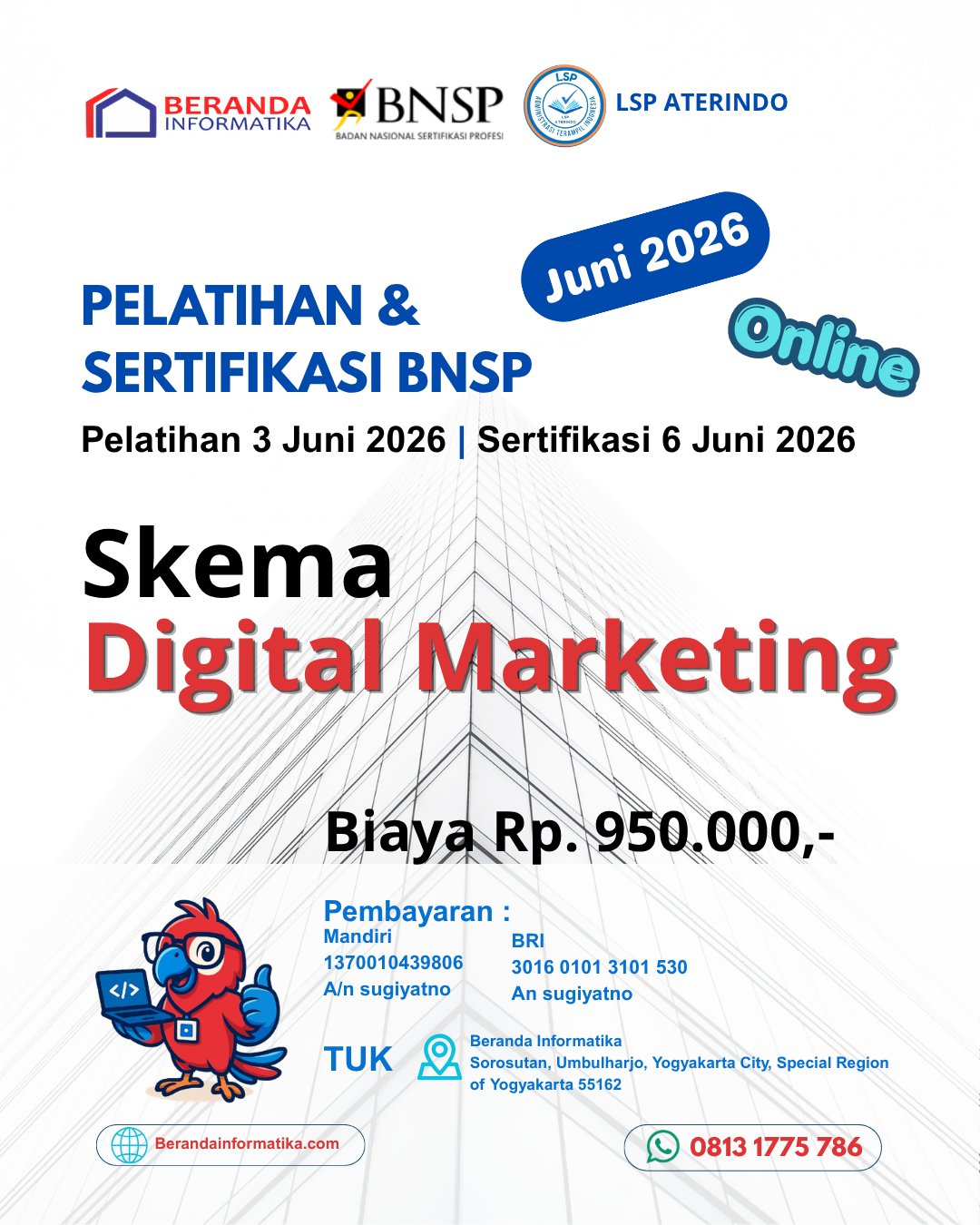 Pelatihan dan Sertifikasi BNSP Skema Digital Marketing